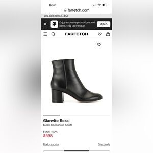 Gianvitto Rossi block heel ankle boots black calf leather.